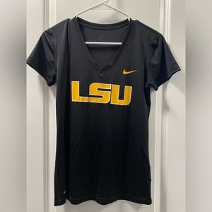 LSU Women’s Short Sleeve V Neck Dri Fit